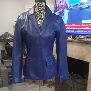 Danier Women's Royal Blue Leather Blazer